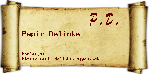 Papir Delinke névjegykártya